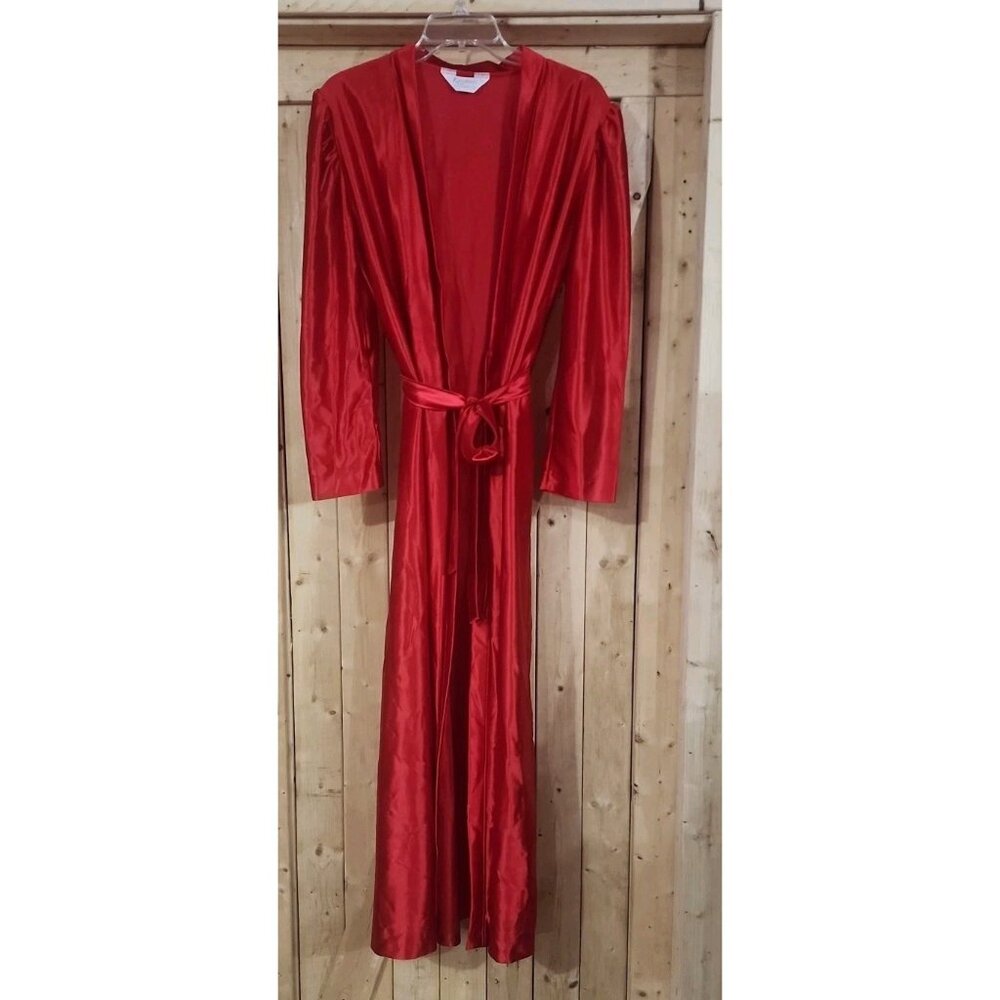 Vintage Kayser Red Robe Womens Large‎ Belted Side Pocket Original Tags USA long